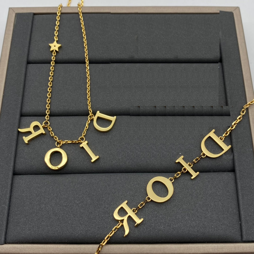 Dior Necklace & Bracelet Set for Women