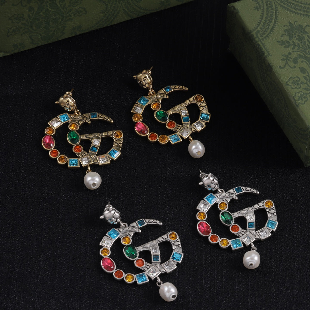 Guci Multi Colors Stone Earrings for Women