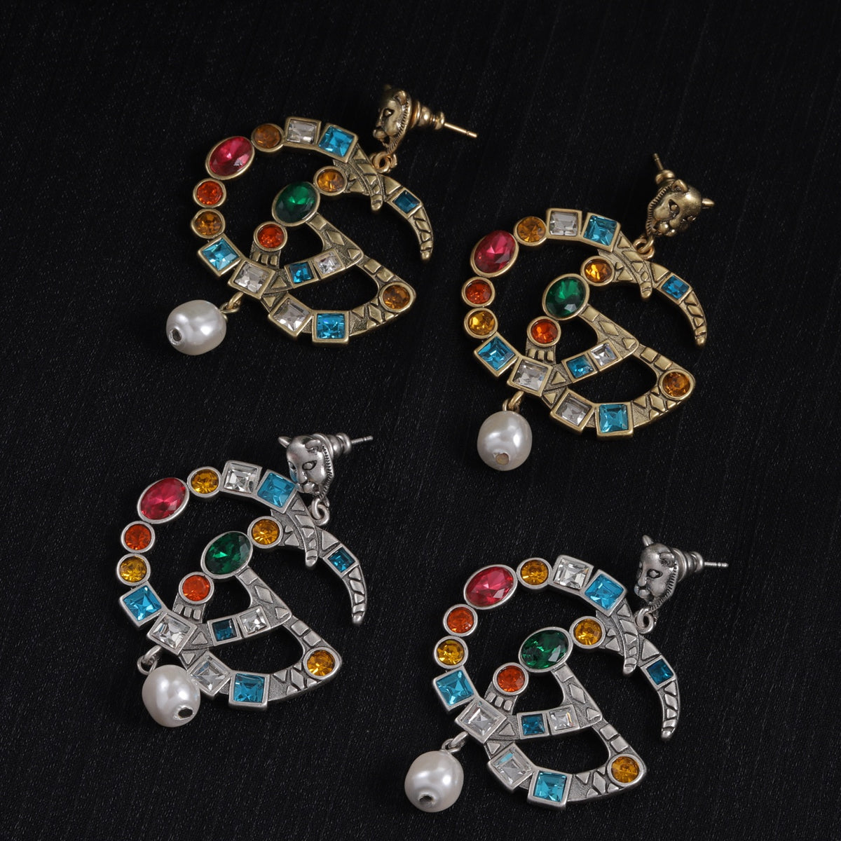 Guci Multi Colors Stone Earrings for Women