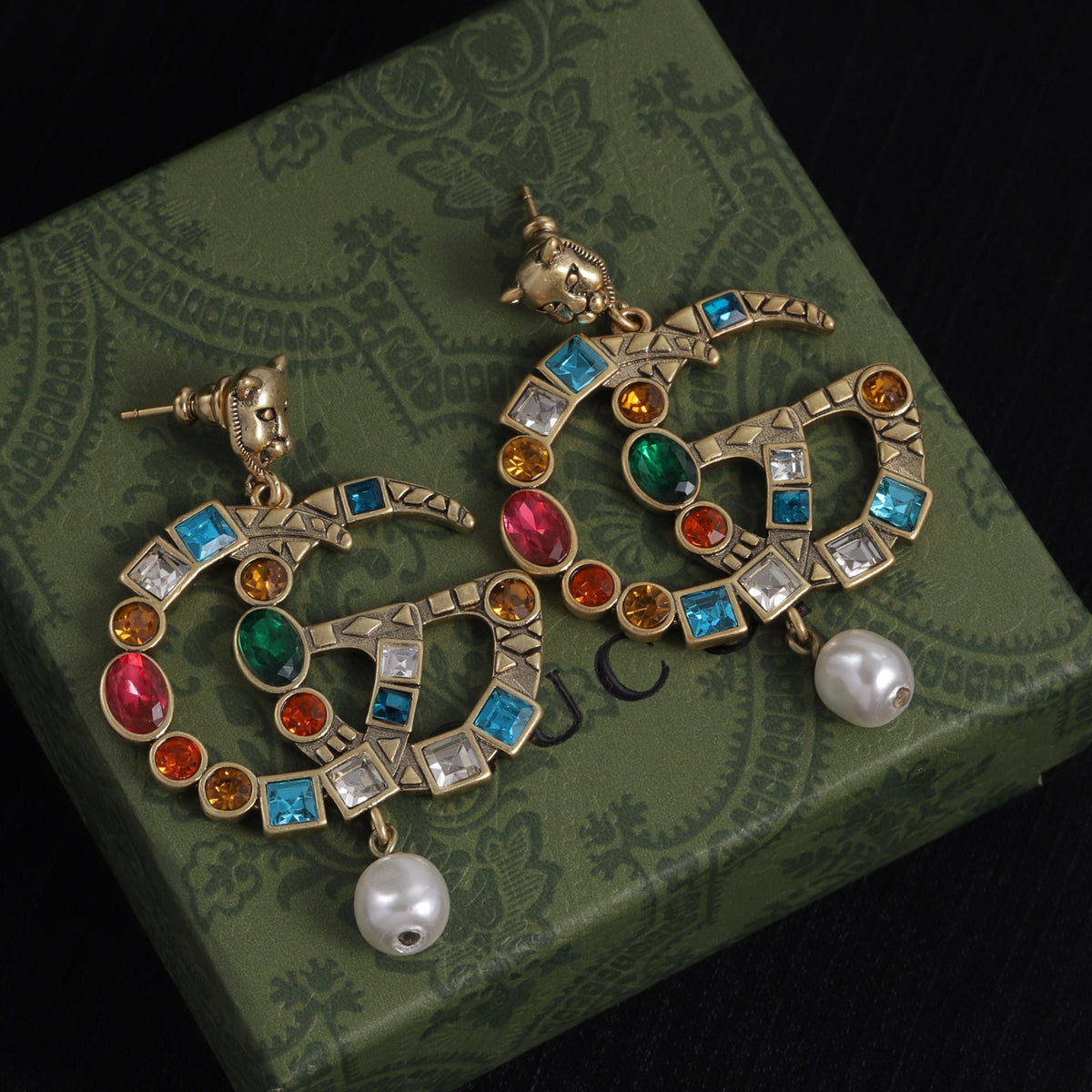 Guci Multi Colors Stone Earrings for Women