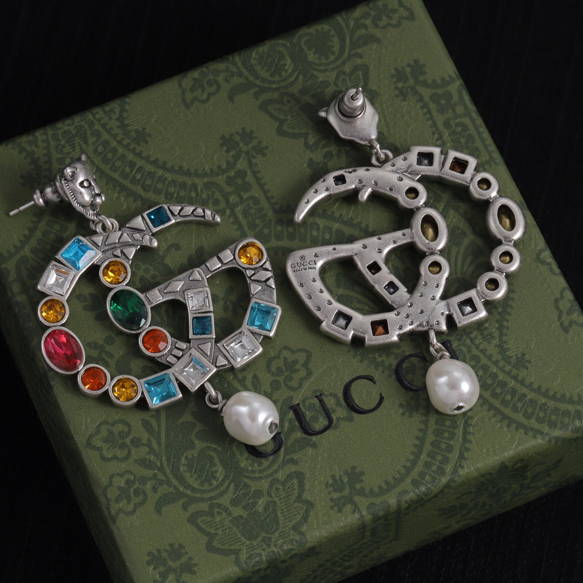 Guci Multi Colors Stone Earrings for Women