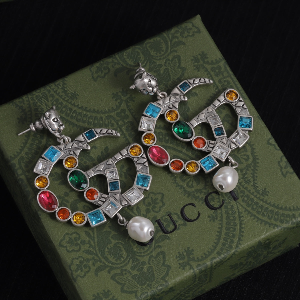 Guci Multi Colors Stone Earrings for Women