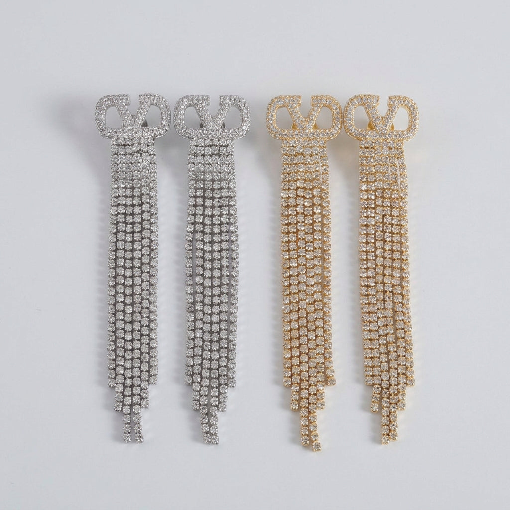 VLTN Long Fringe Tassel Drop Earrings for Women
