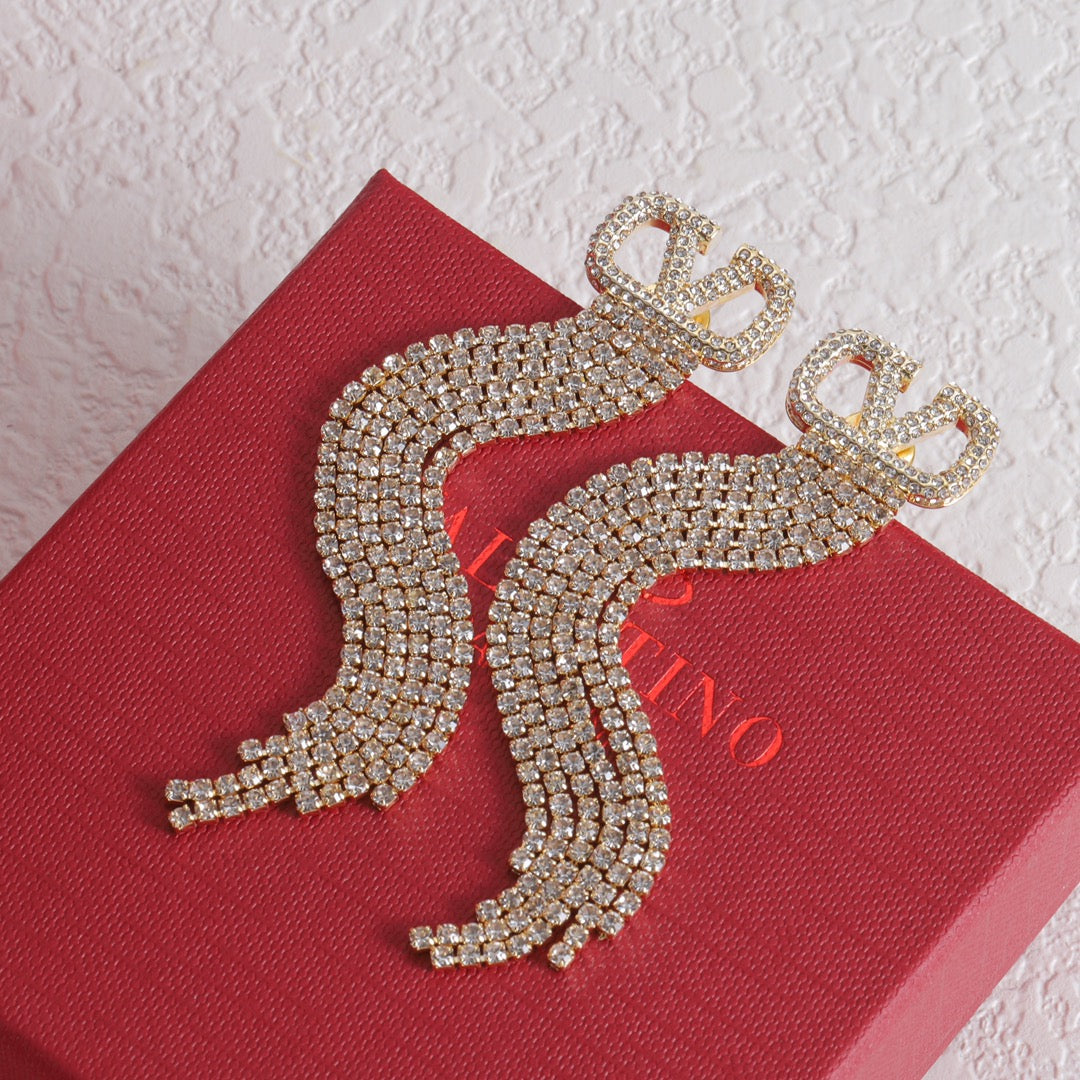 VLTN Long Fringe Tassel Drop Earrings for Women