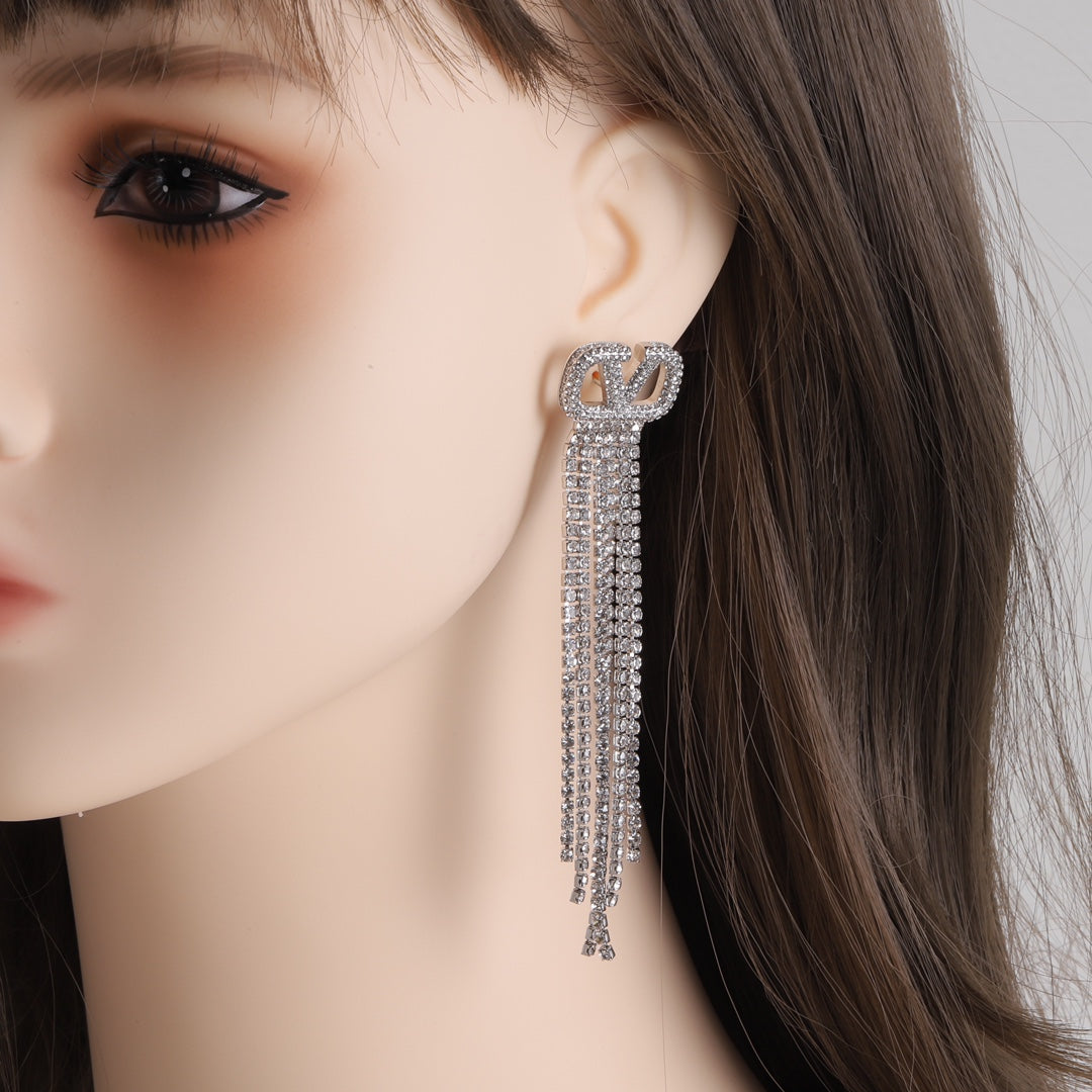 VLTN Long Fringe Tassel Drop Earrings for Women
