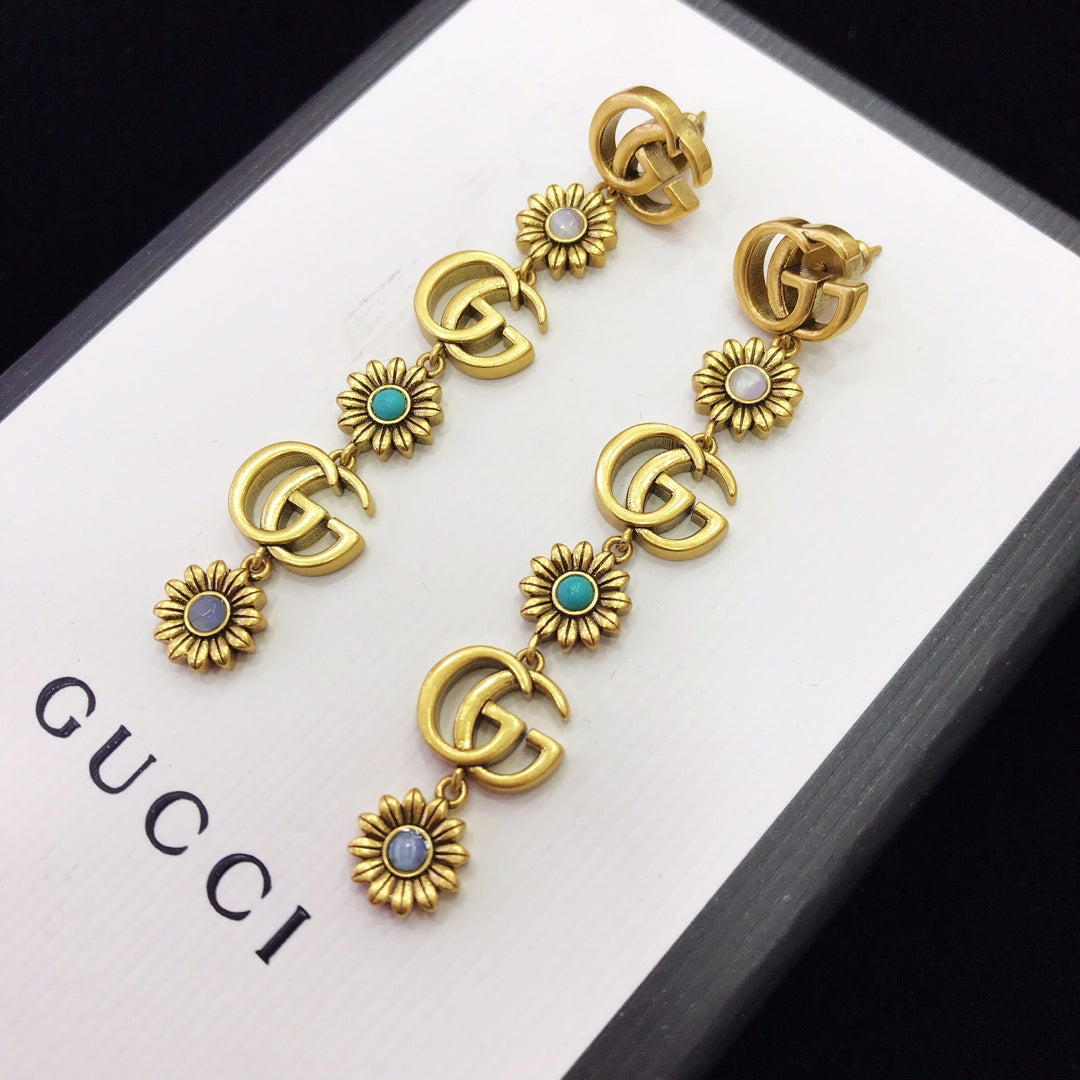 Guci Long Drop Earrings for Women