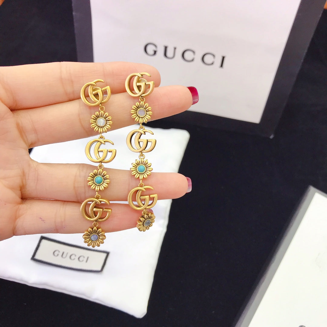 Guci Long Drop Earrings for Women