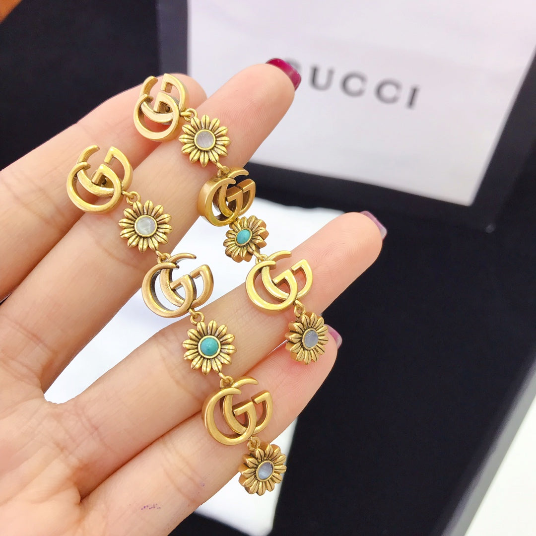 Guci Long Drop Earrings for Women