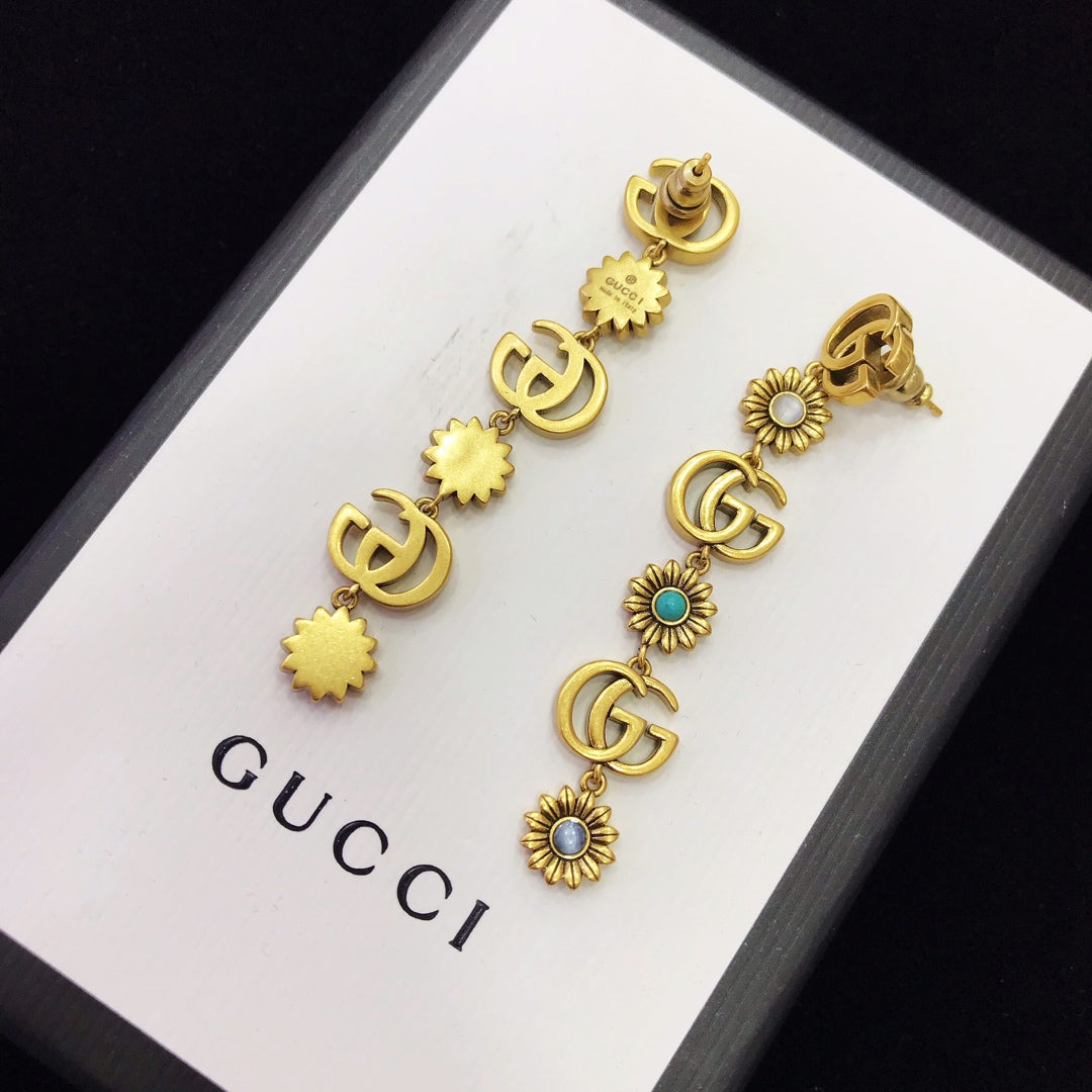 Guci Long Drop Earrings for Women