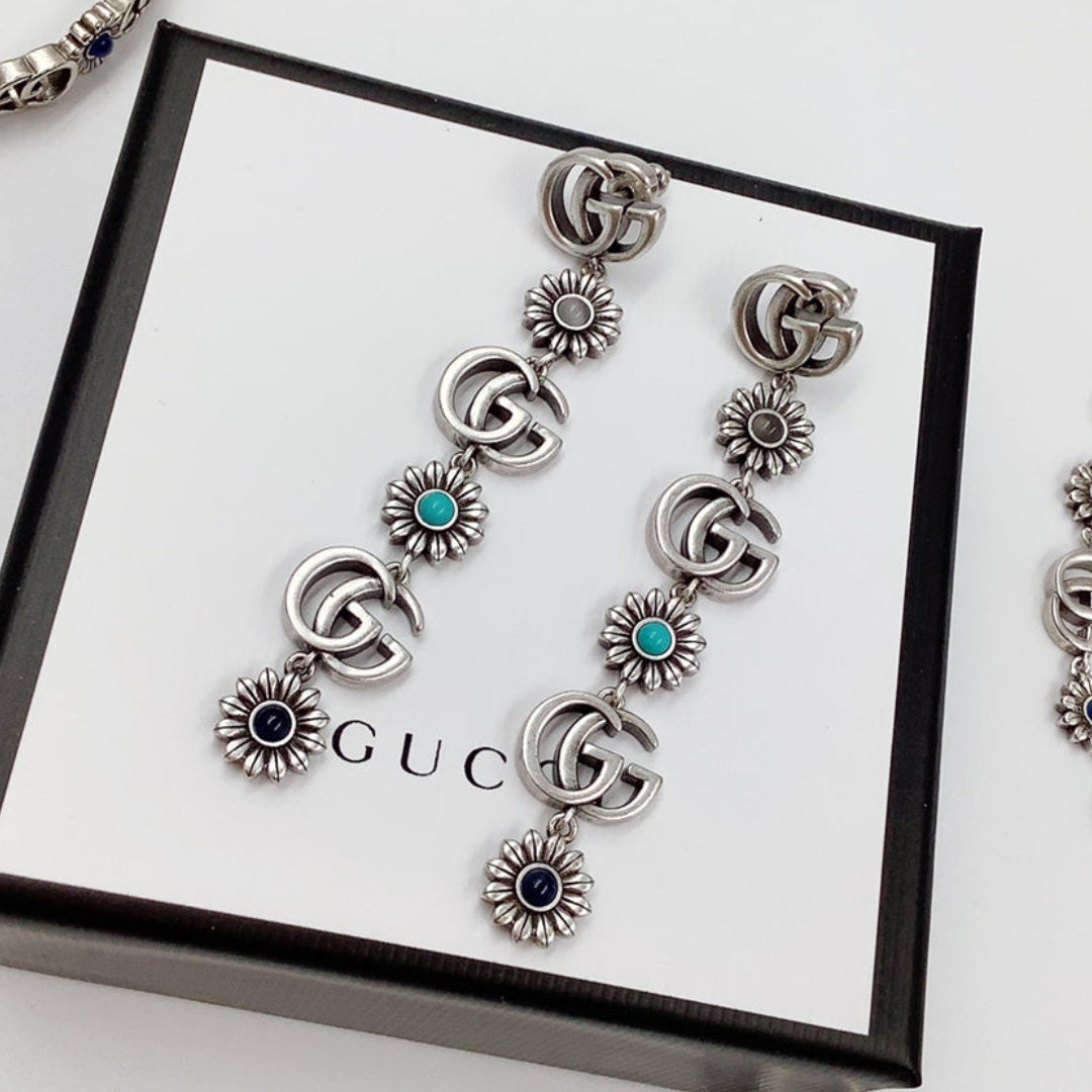 Guci Long Drop Earrings for Women