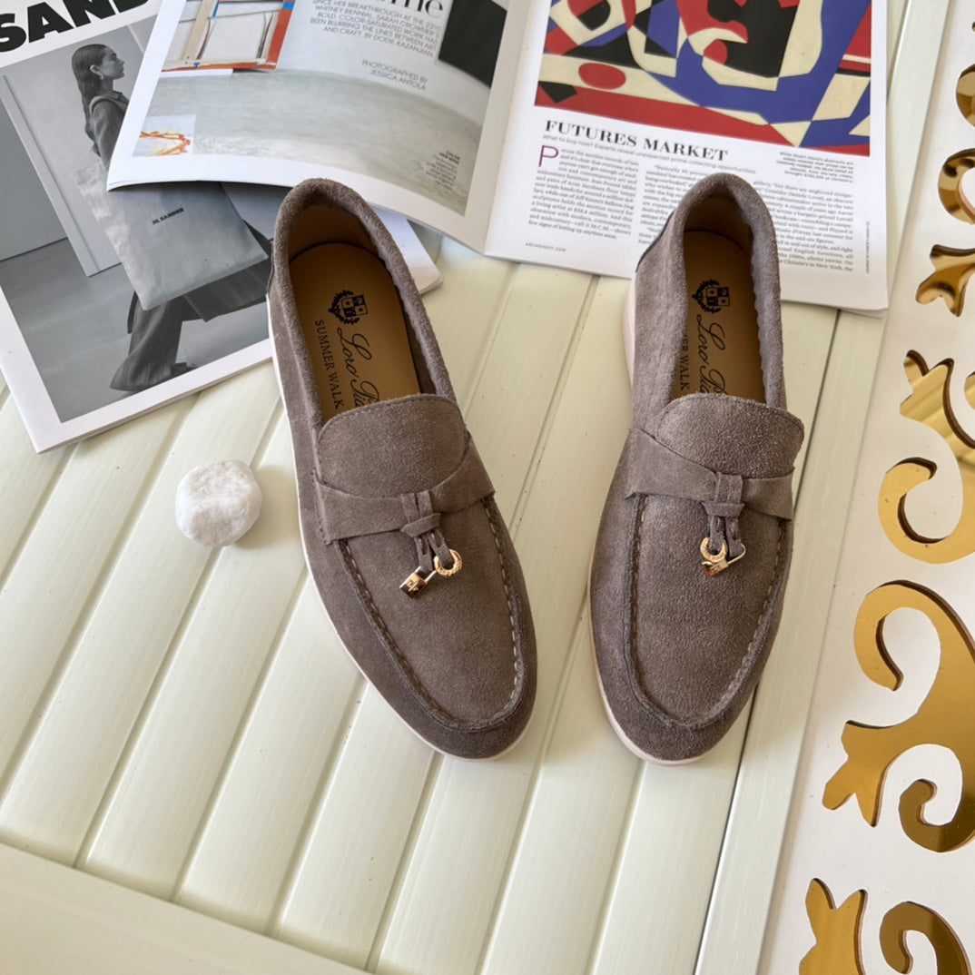Loro Piana the iconic Summer Charms Walk Loafers for Unisex (Male and Female) Koala Colour Pre Order 45