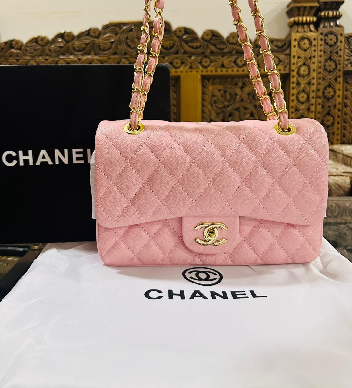 Famous CC Cha-nel Classic Medium Size Shoulder bag for Women