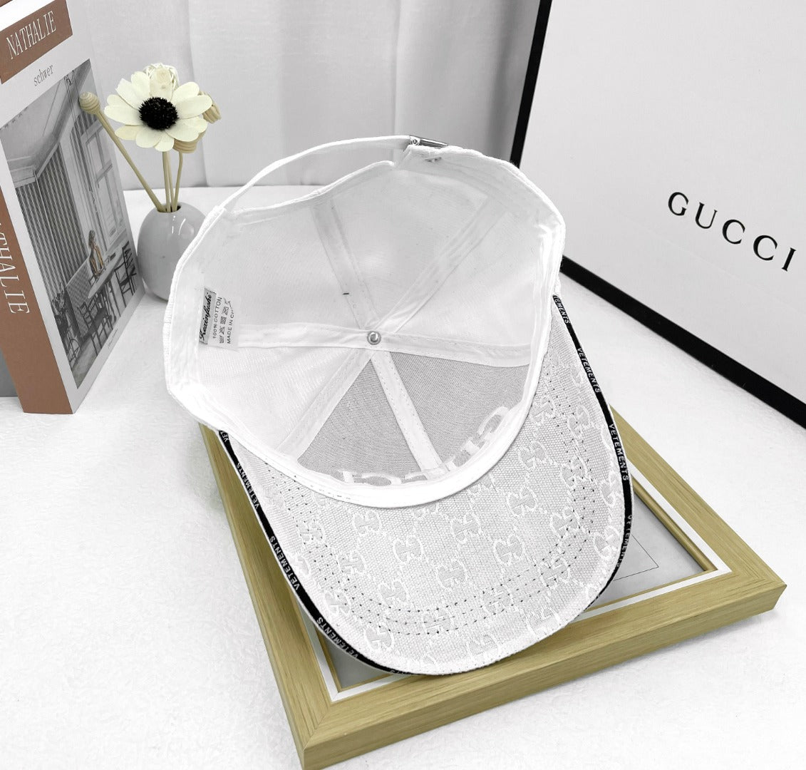 GG Gu-cci White Cap for Men and Women