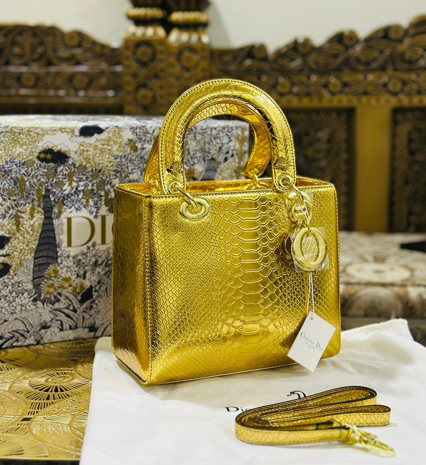 Designer Brand CD Cris-tian Di-or Lady bag Metallic Colours Hand bag for Women