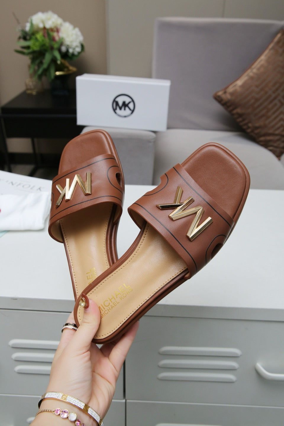 Famous Brand MK Mich-ael Ko-rs Imported Slippers for Women