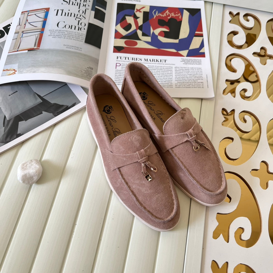 Loro Piana the iconic Summer Charms Walk Loafers for Unisex (Male and Female) Pink Sand Colour Pre Order
