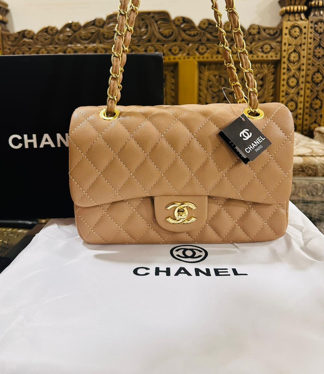 Famous CC Cha-nel Classic Medium Size Shoulder bag for Women