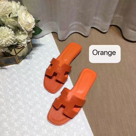 Hermes Oran slippers (25 Colors) Pre Order Orange