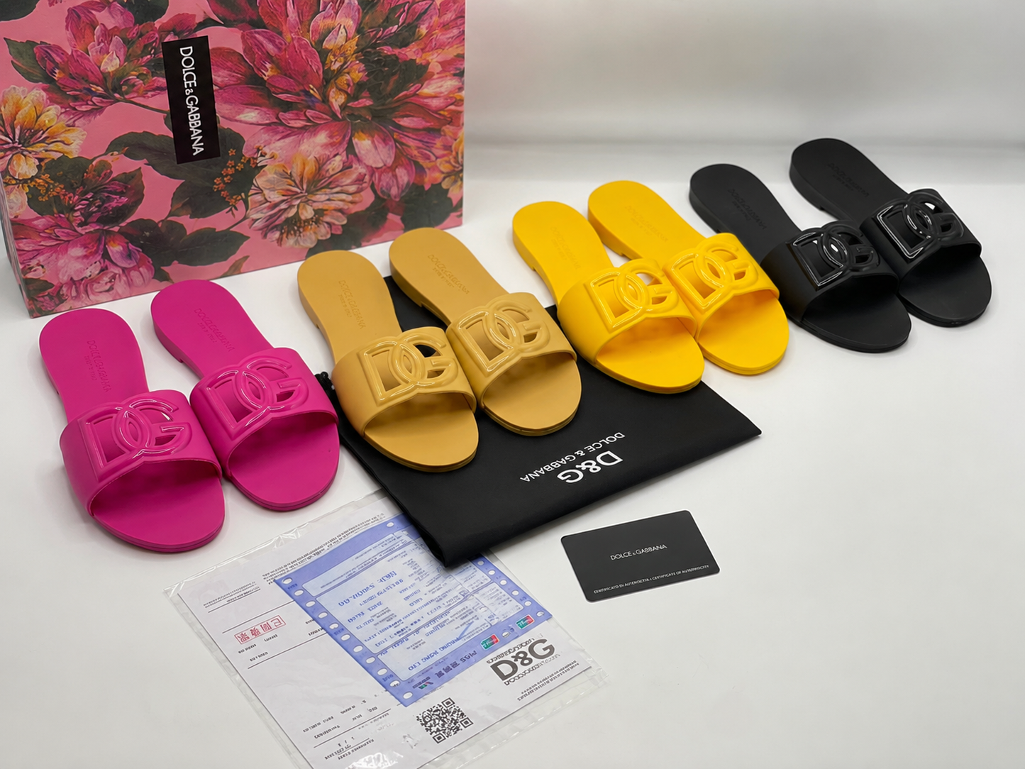 D&G Rubber Slides for Women