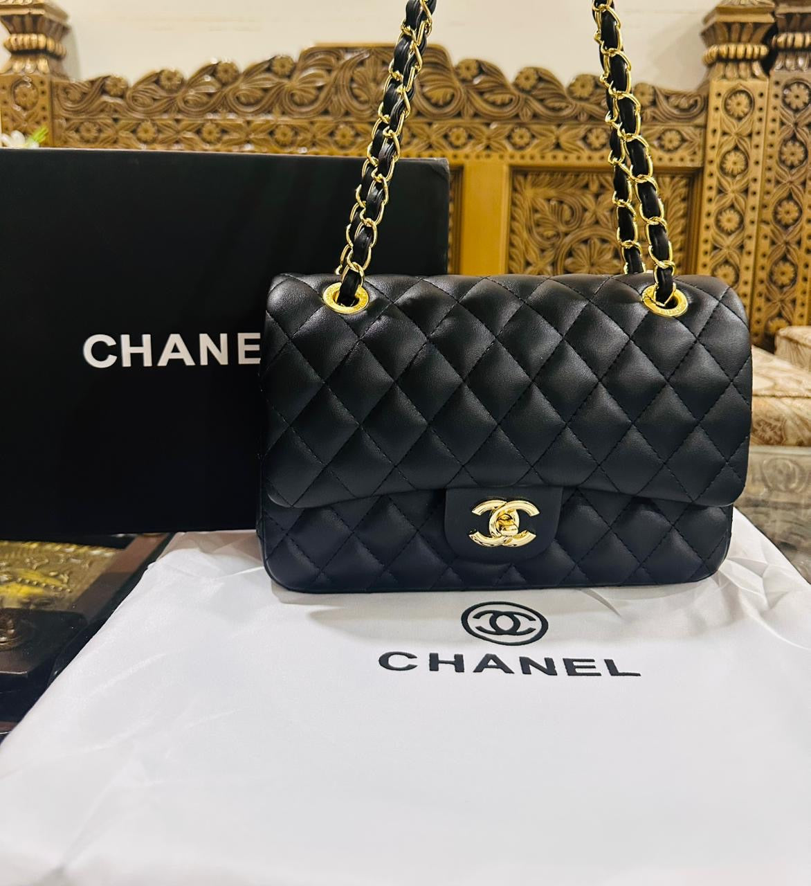 Famous CC Cha-nel Classic Medium Size Shoulder bag for Women