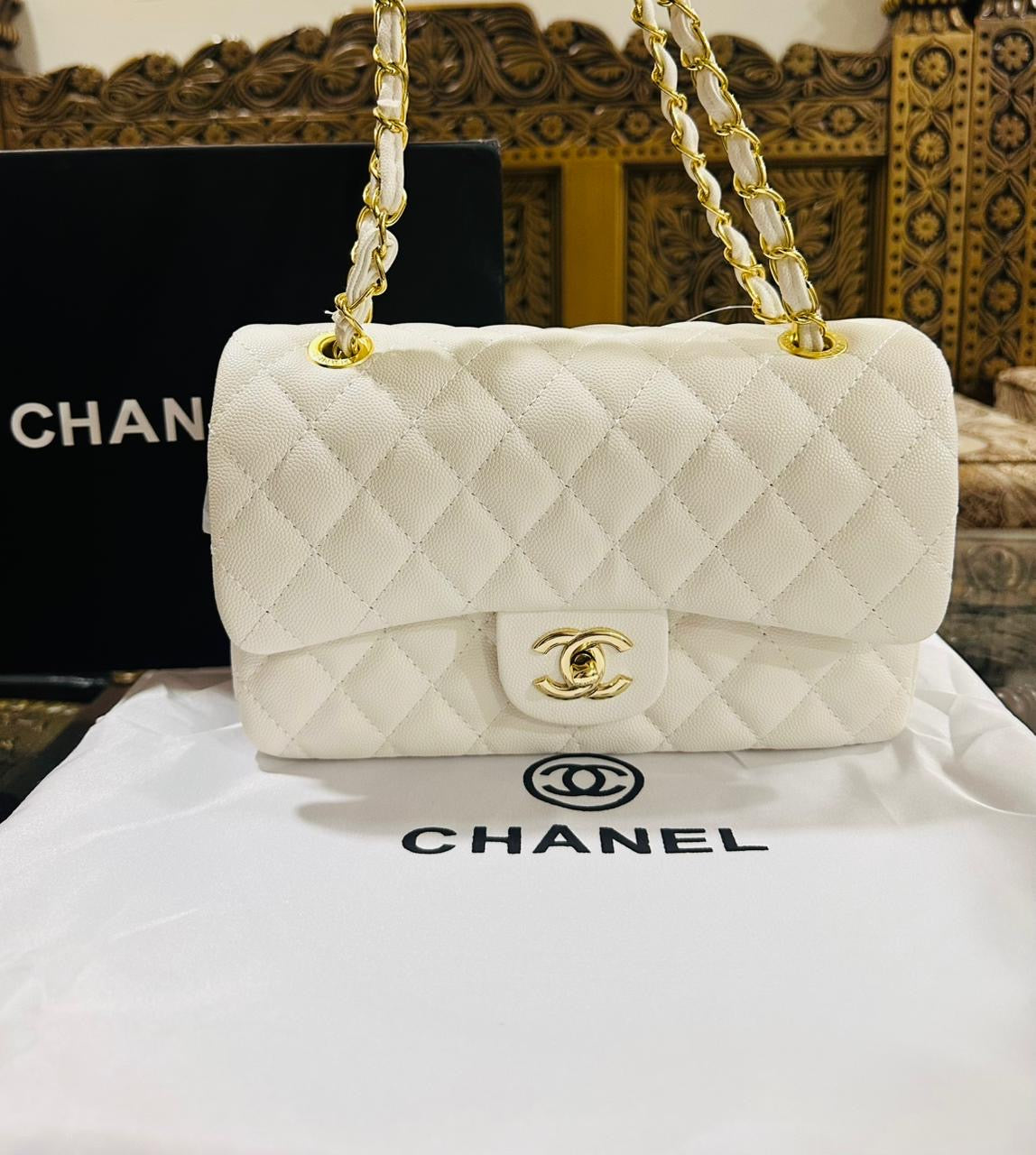 Famous CC Cha-nel Classic Medium Size Shoulder bag for Women