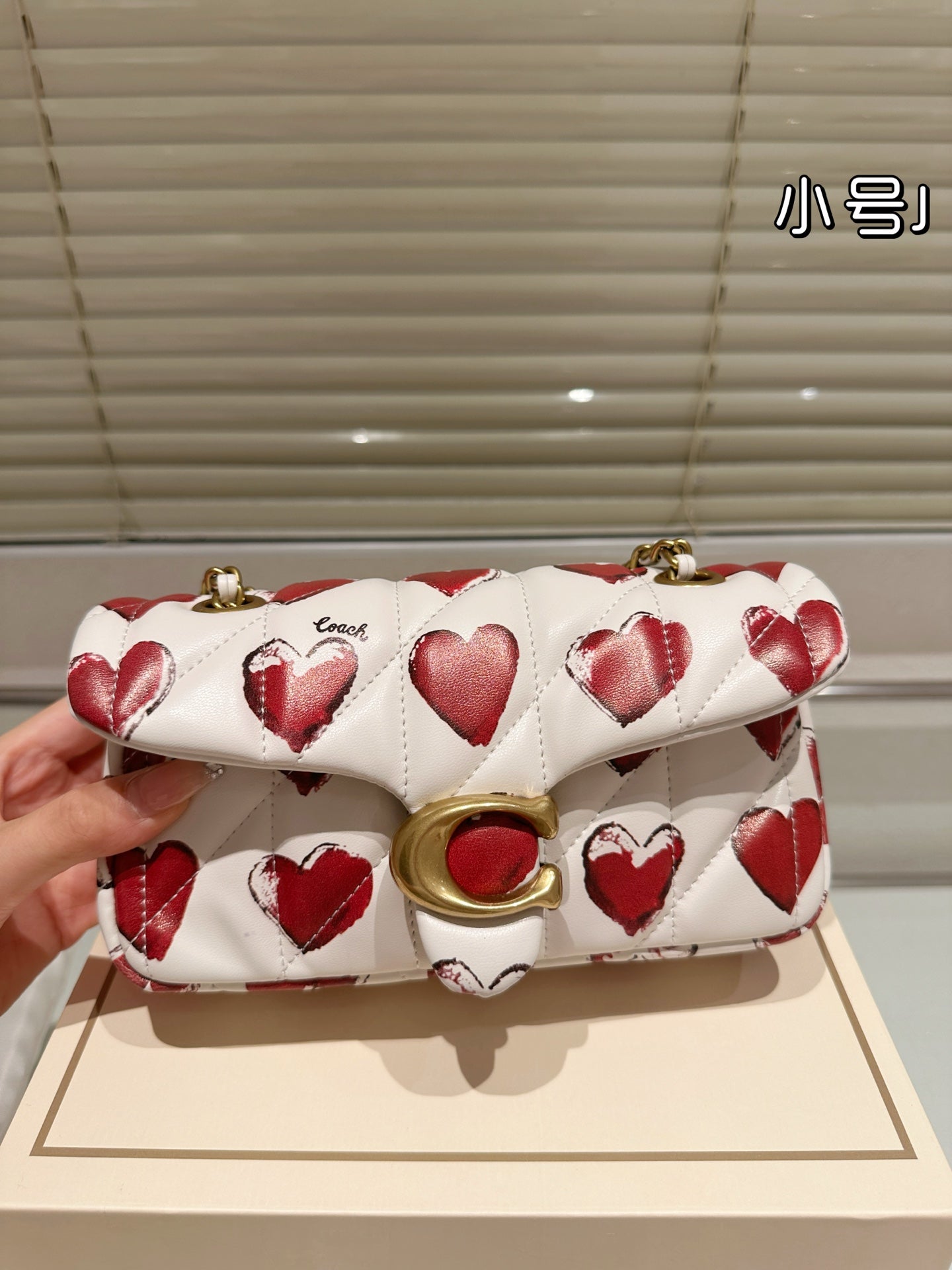 Luxury Brand Co-ach Tabby 20 Quilted with Heart Prints Shoulder Bag (Pre Order)