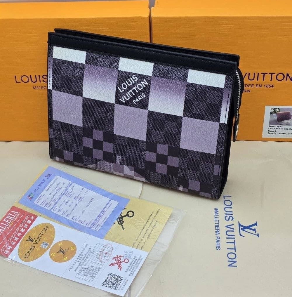 Famous Brand L-V Lou-is Vui-tton Pouch or File Bag for Men