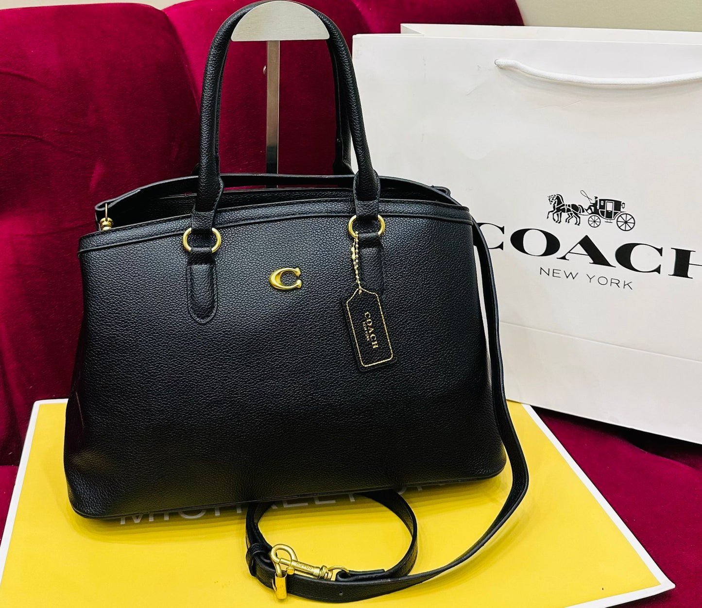 Coach Legacy Medium Pebbled Leather Carryall 28 Black