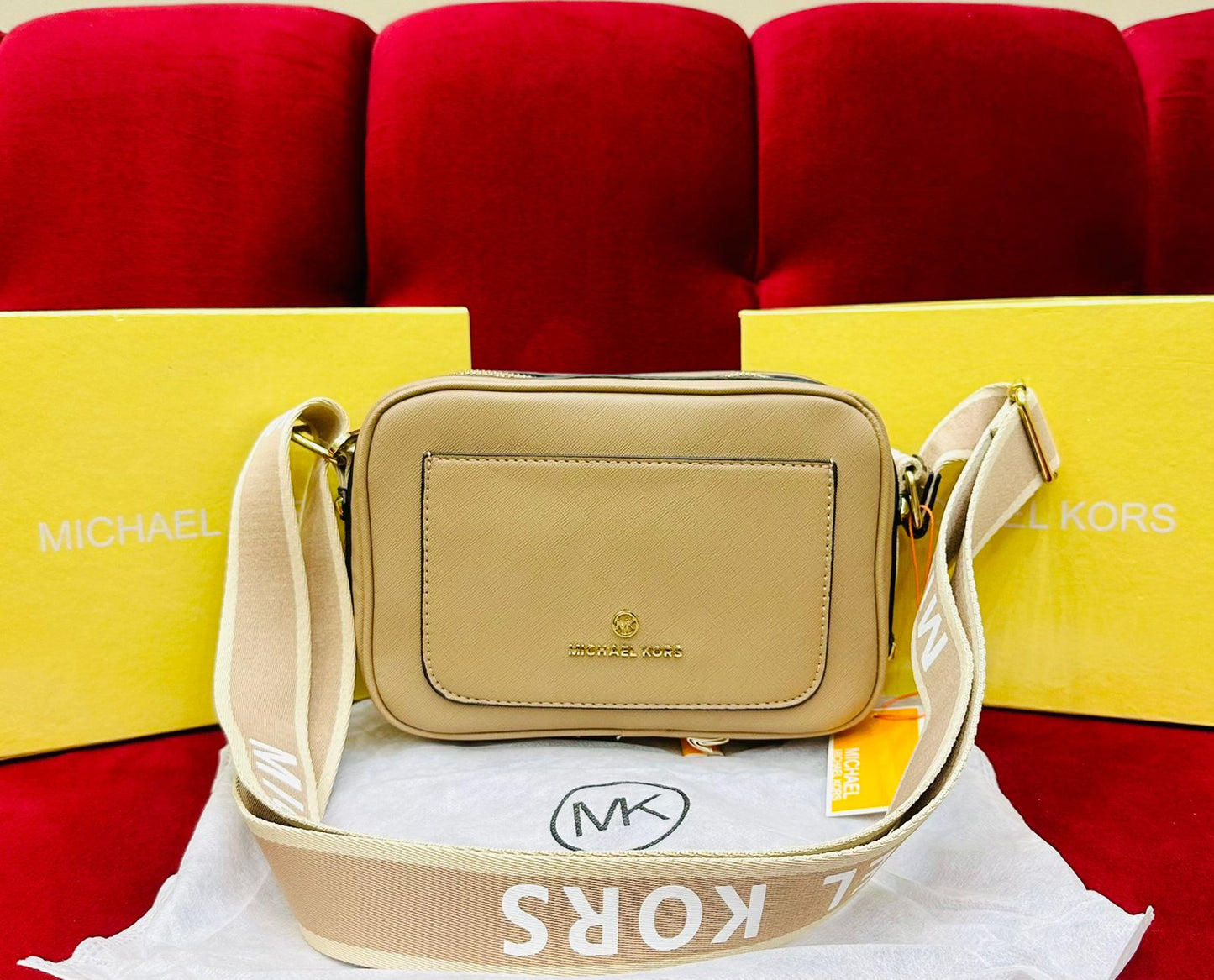 Michael Kors MK cross body bag Beige