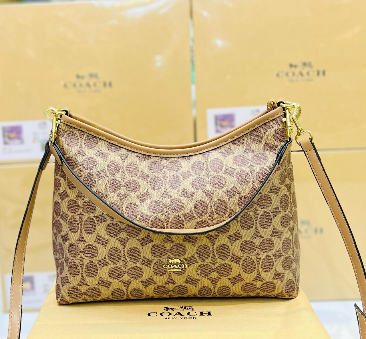 Coach Laurel Shoulder Bag In Signature Canvas Beige