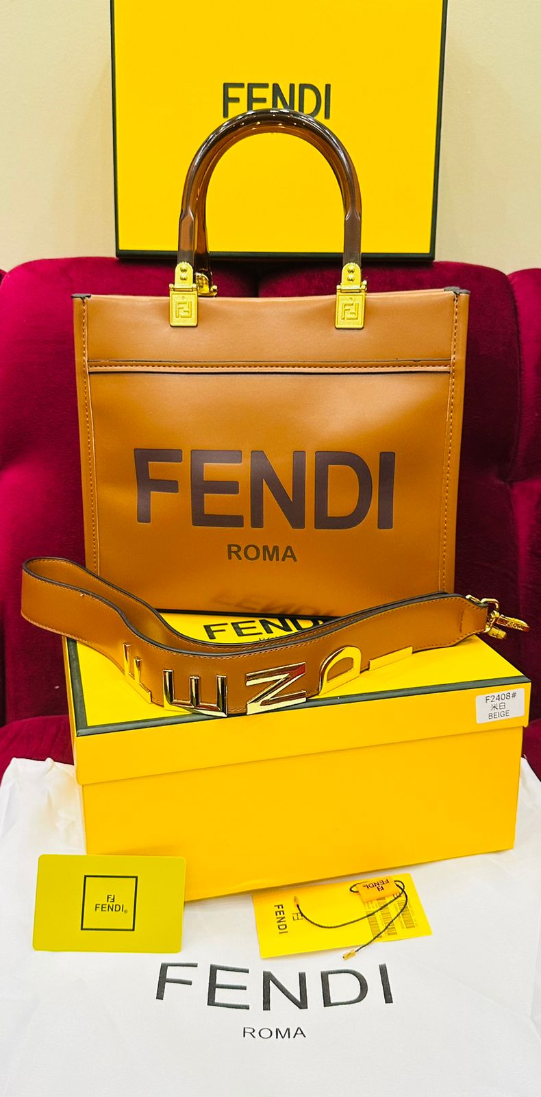 Fendi Sunshine Bag Medium Size Brown