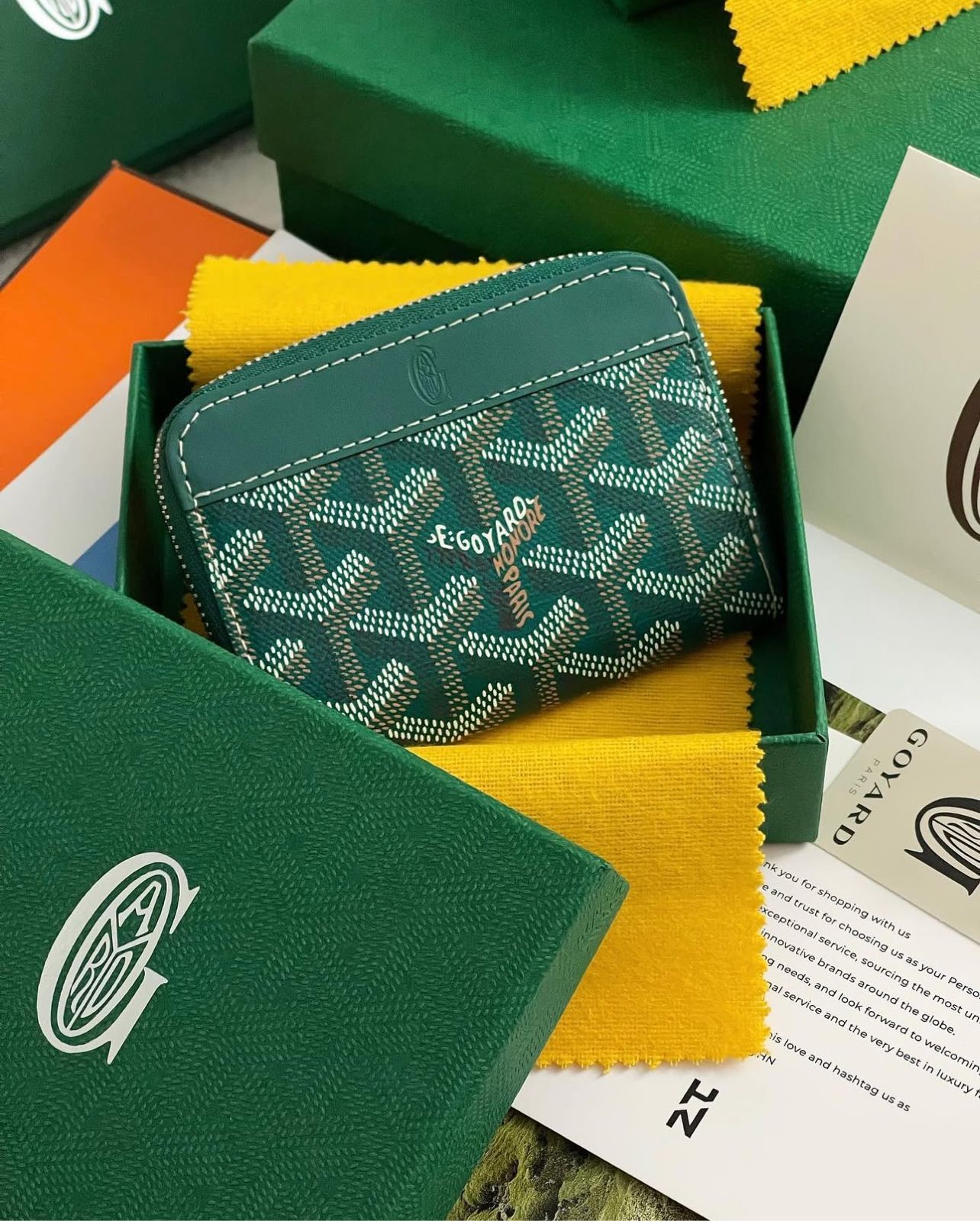Goyard Matignon PM Wallet Green