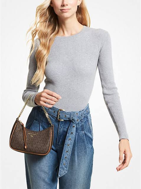 Michael Kors MK Jet Set Charm Small Logo Pochette Shoulder Bag