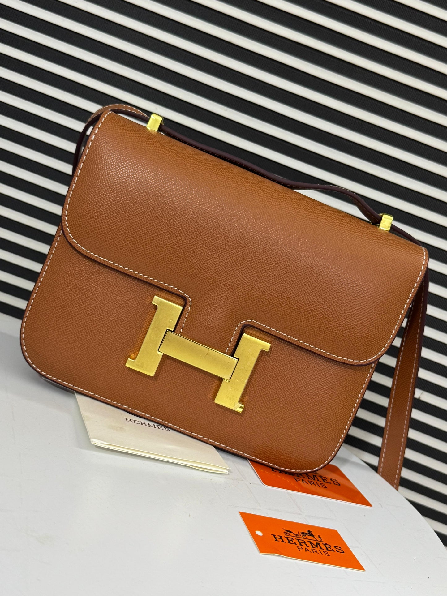 Hermes Gold Epsom Constance 24 Gold Hardware Brown