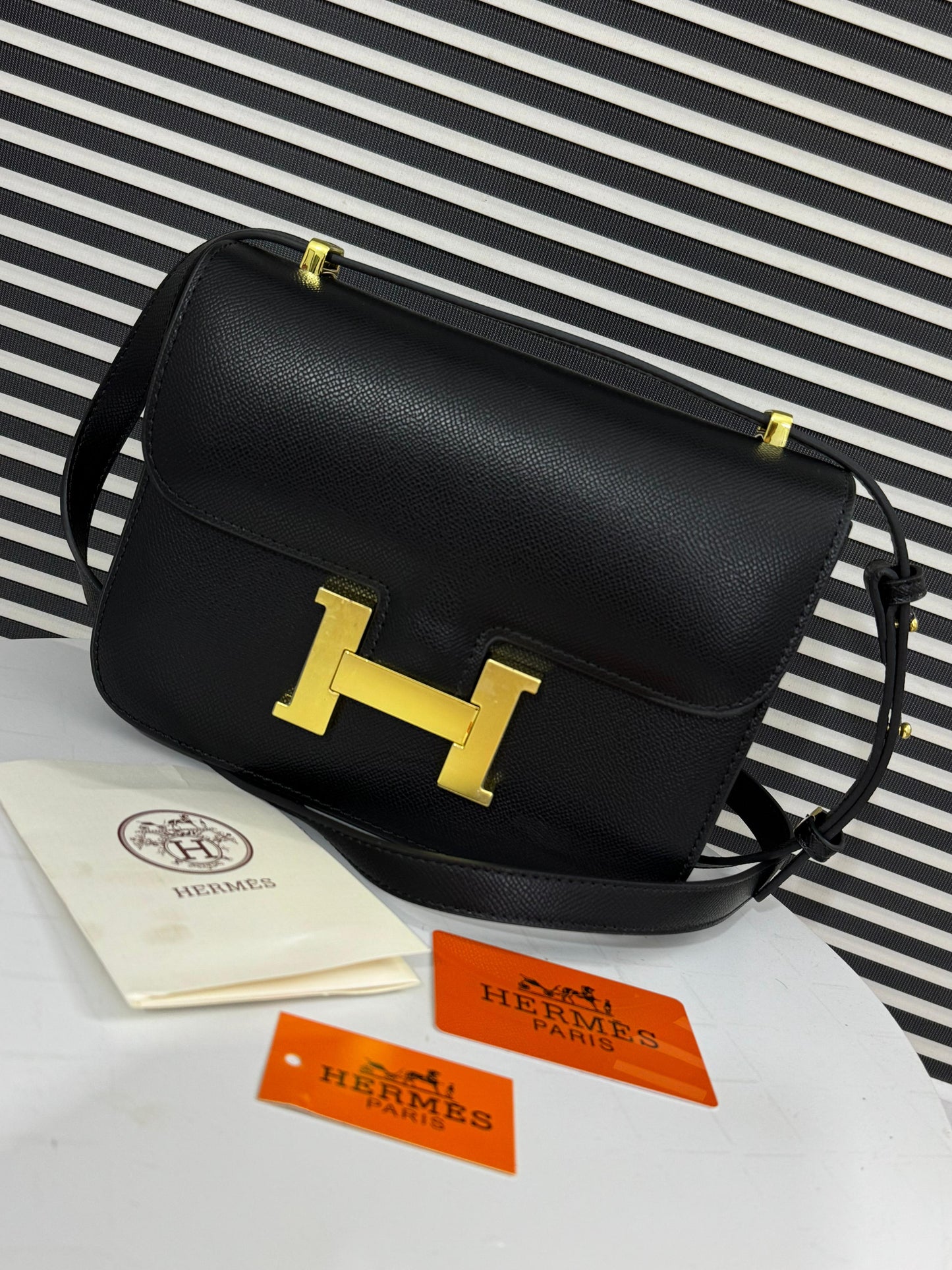Hermes Gold Epsom Constance 24 Gold Hardware Black