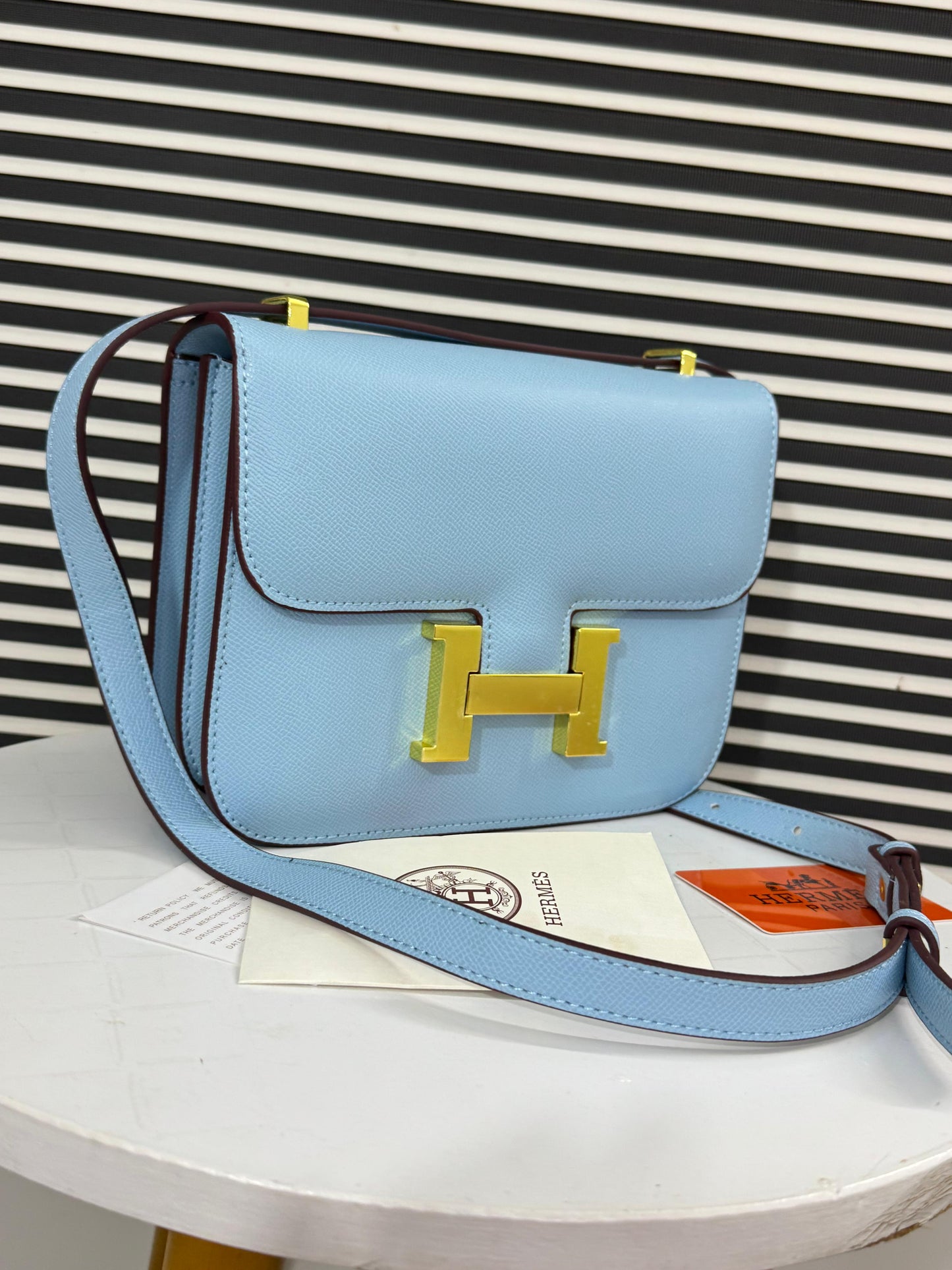 Hermes Gold Epsom Constance 24 Gold Hardware Blue