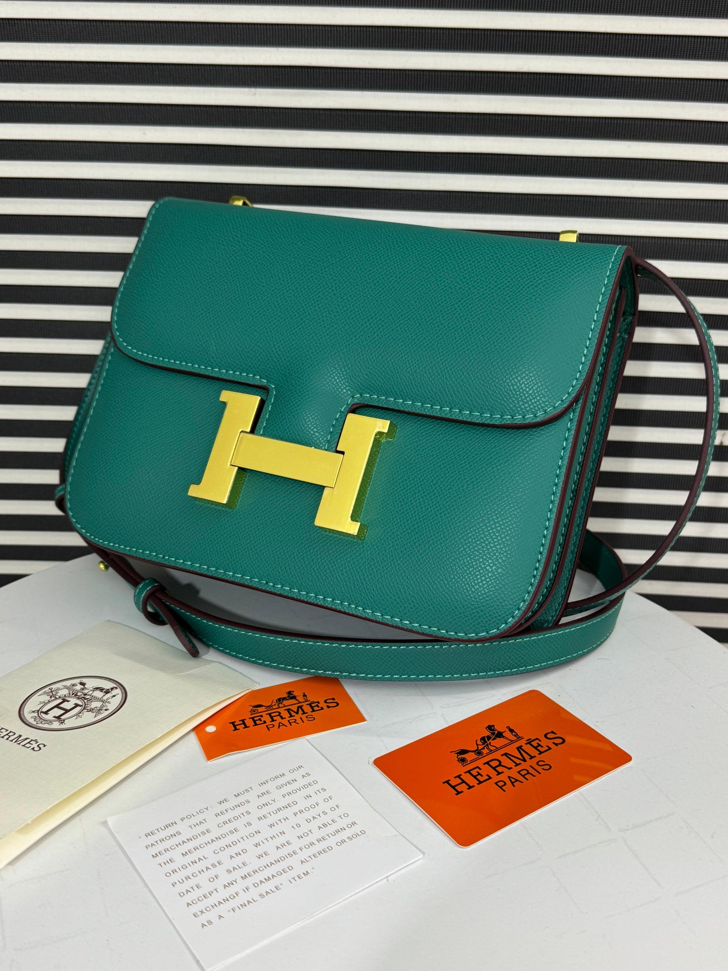 Hermes Gold Epsom Constance 24 Gold Hardware Green