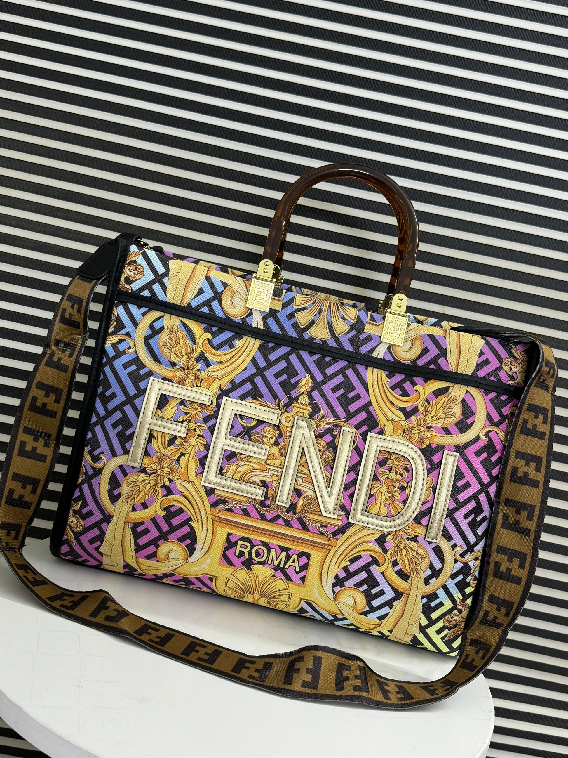 Fendi Fendace Sunshine Tote Bag Purple