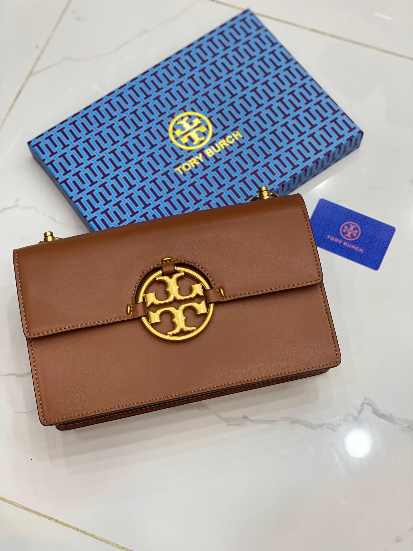 Tory Burch Miller Shoulder Bag Brown