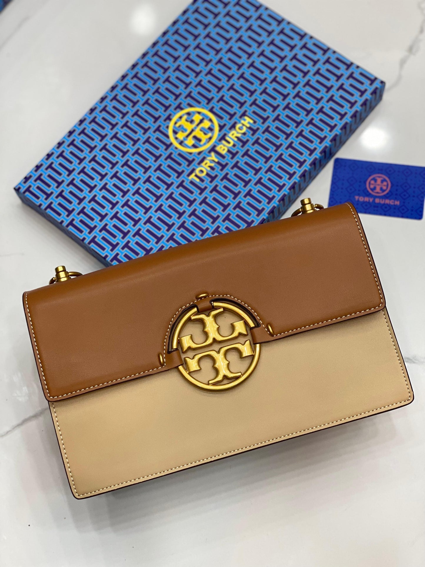 Tory Burch Miller Shoulder Bag Beige