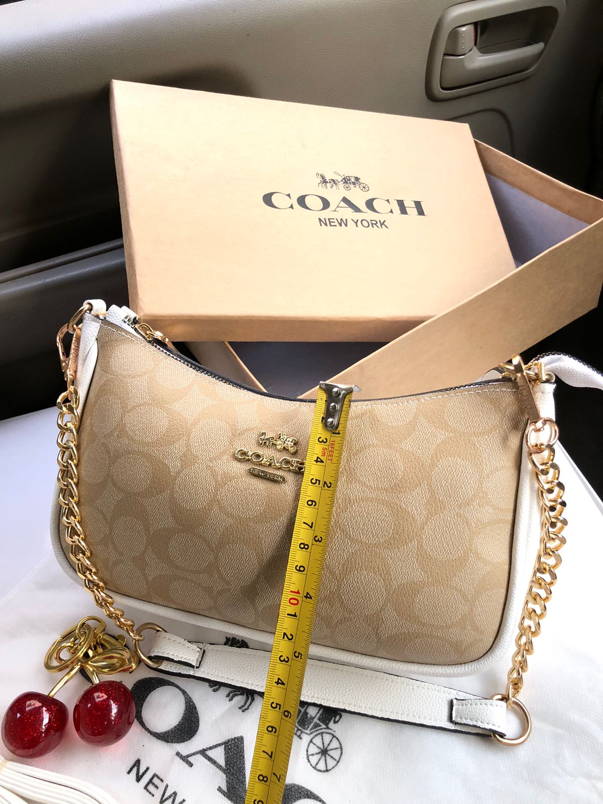 Coach Teri Shoulder bag with Cherry Keychain