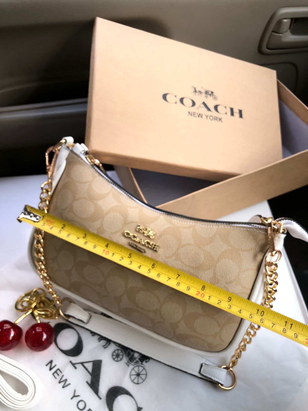 Coach Teri Shoulder bag with Cherry Keychain