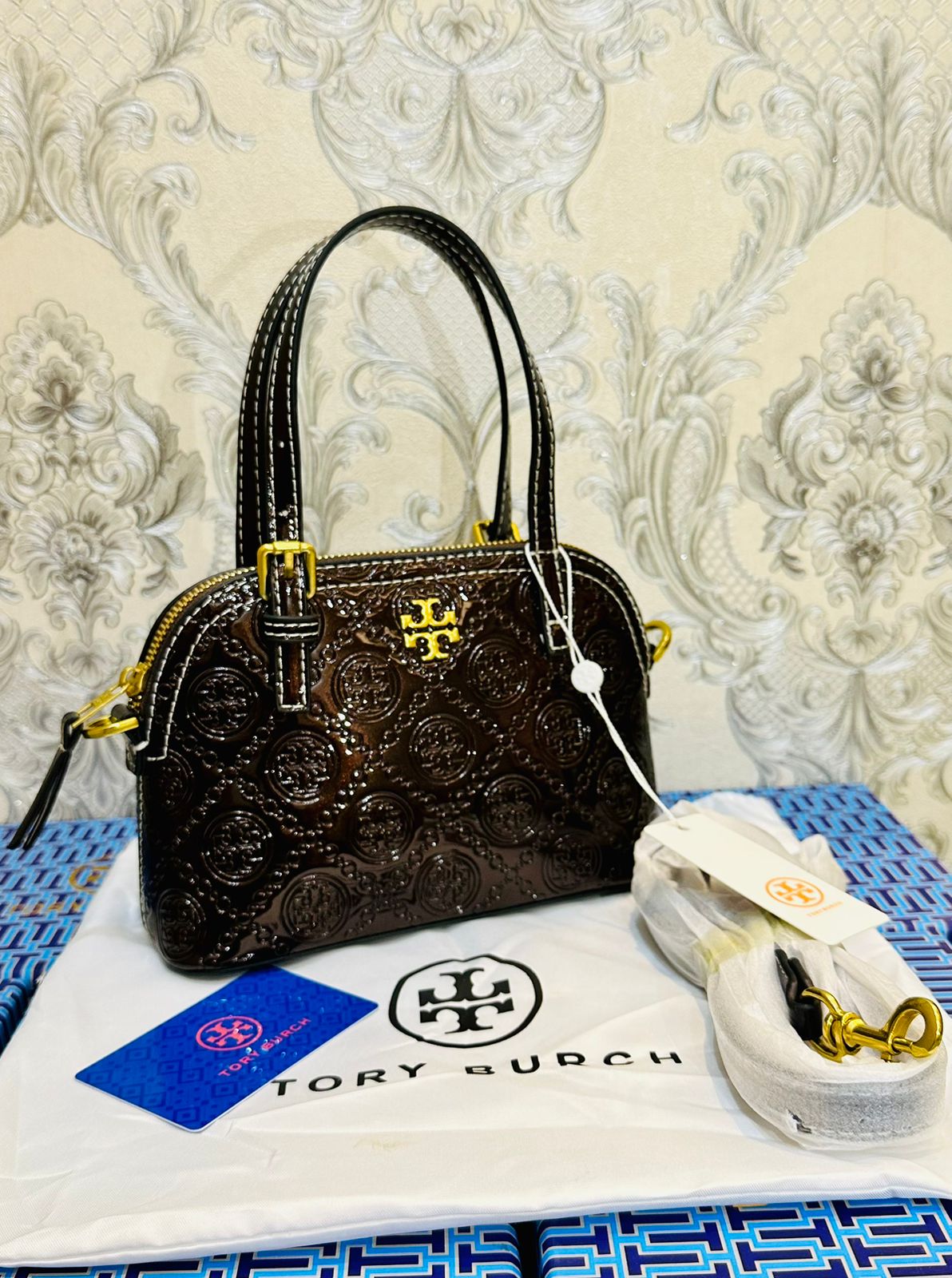 Tory Burch Emerson Satchel Bag Blood Red