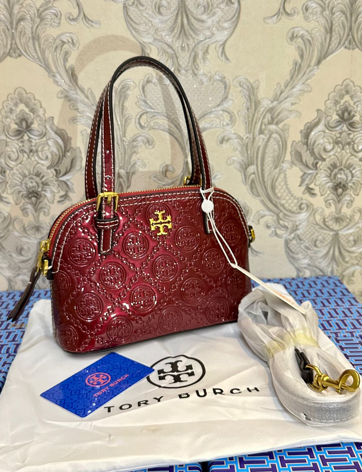 Tory Burch Emerson Satchel Bag Red