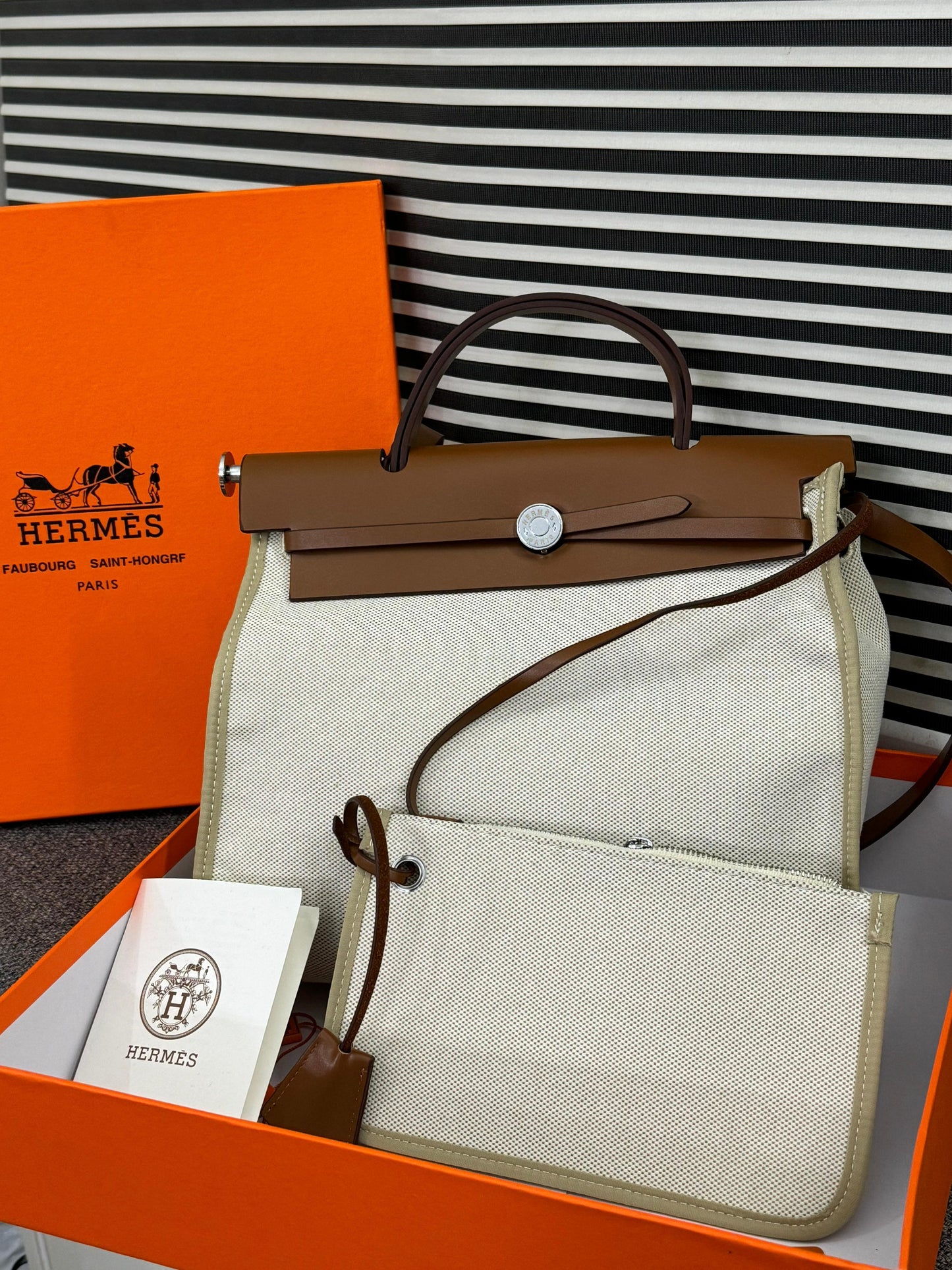 Hermes Herbag Zip 31 Brown