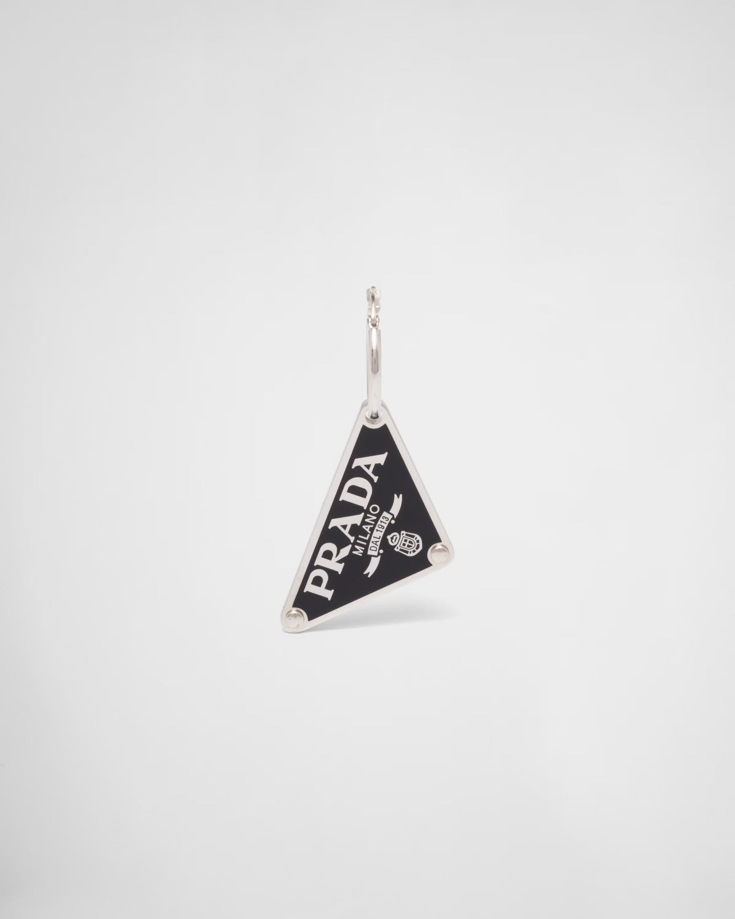 Prada Symbole Triangle Pendant right earring
