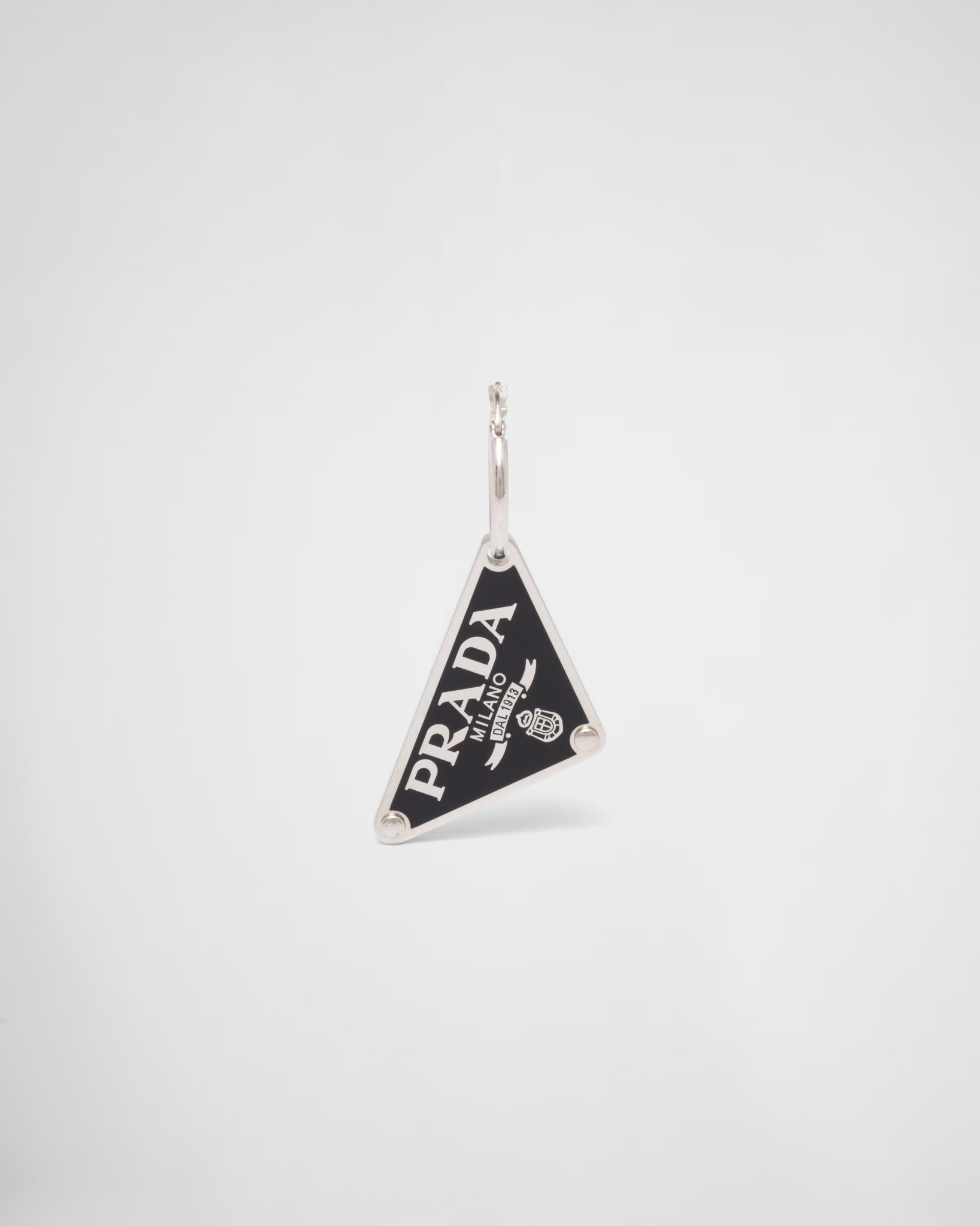 Prada Symbole Triangle Pendant right earring