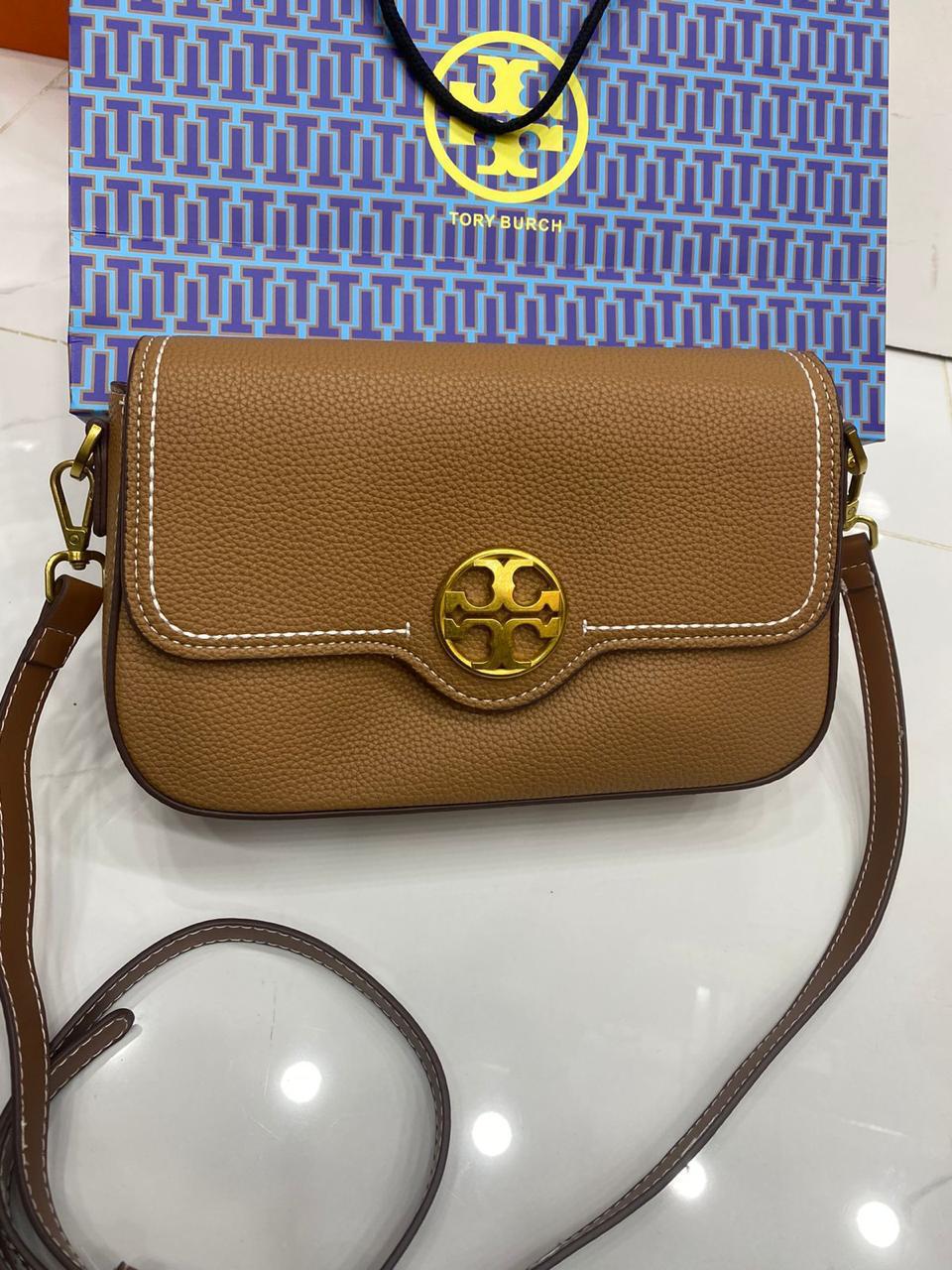 Tory Burch Felix Flap Mini Crossbody Bag Brown
