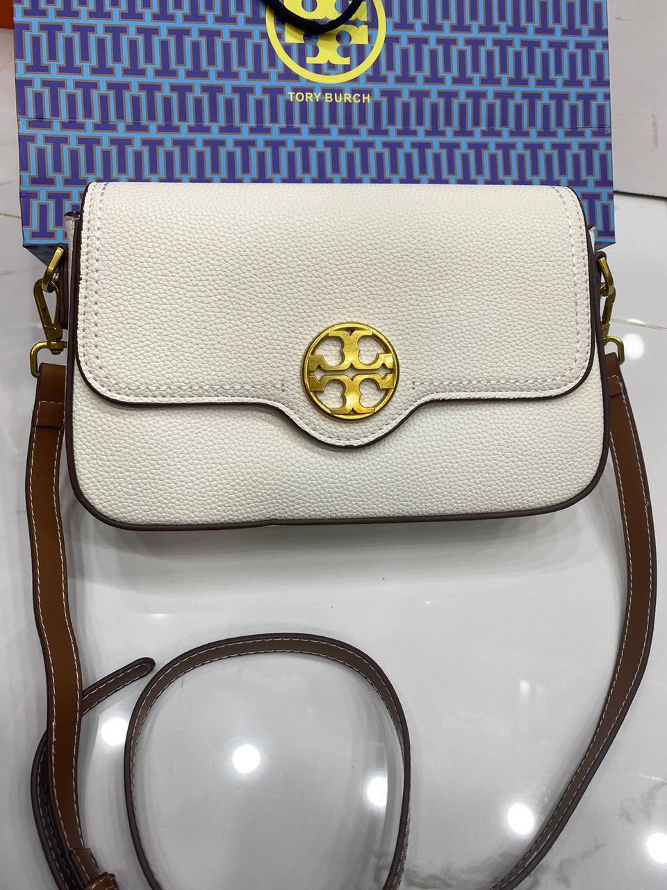 Tory Burch Felix Flap Mini Crossbody Bag White