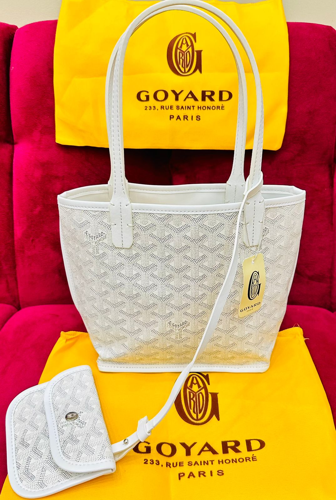 Goyard Mni Tote Bag White